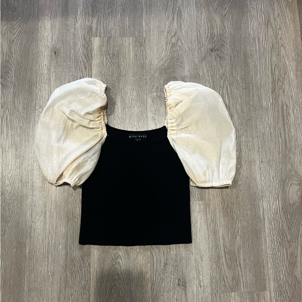 Miou Muse puff sleeve crop top - Size S